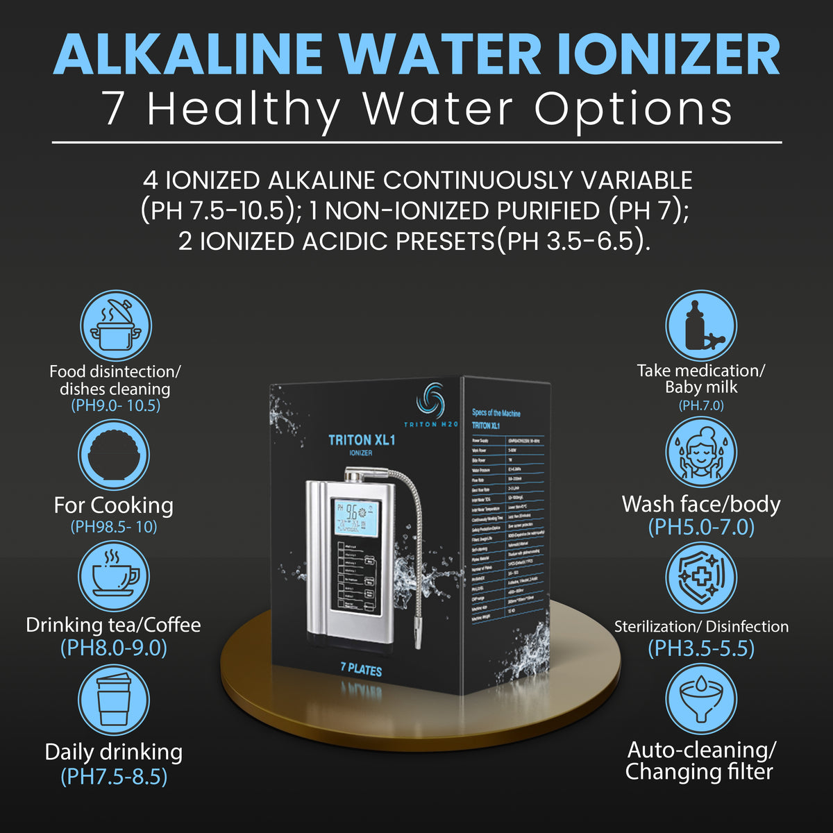 TRITON H2O X Water Ionizer Machine - Sparta Edition - Home Alkaline Wa