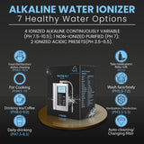 Triton H2O Alkaline Water Ionizer Machine, Produces pH 3.5-10.5 -570mV - Alkaline Water Home Water Purification Countertop, 7 Water Setting Filtration System (Silver)